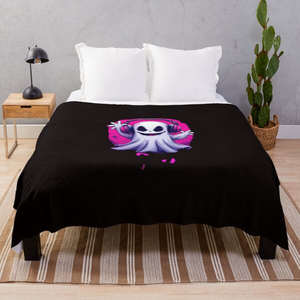 Item preview, A close up of a cartoon ghost with headphones on designed and sold by cafegrafis.