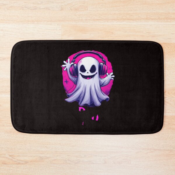 Item preview, A close up of a cartoon ghost with headphones on designed and sold by cafegrafis.