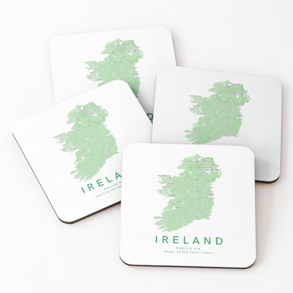 Item preview, Ireland Map Art – Emerald Isle Travel Poster – Celtic Spirit Wall Decor designed and sold by Tommy Studio.