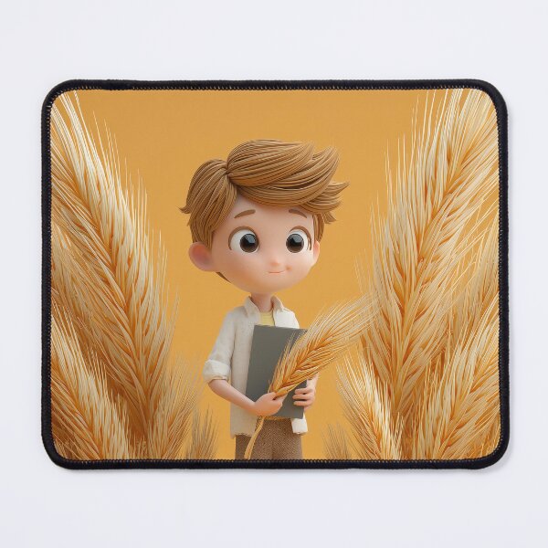 Item preview, Virgo Chibi Boy in Golden Field – Cozy Zodiac Autumn Gift Art designed and sold by GoldenChiArt.