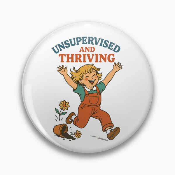 Item preview, Unsupervised and Thriving – Retro Kids Book Parody Design designed and sold by BOMBSOA.