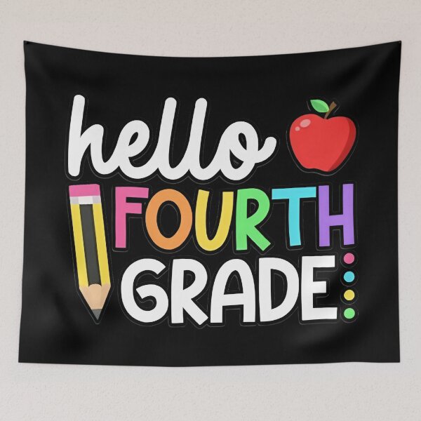 Item preview, Hello Fourth Grade Team 4th Grade Back to School Teacher Kid designed and sold by Blok45.