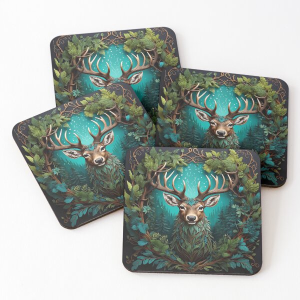 Item preview, Sacred Forest Stag | Mystical Deer God & Nature Spirit Art designed and sold by WHITE FANGS.