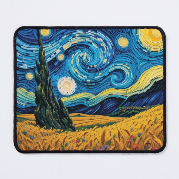Item preview, Van Gogh Wheatfield Starry Night designed and sold by KhadijaBatool38.