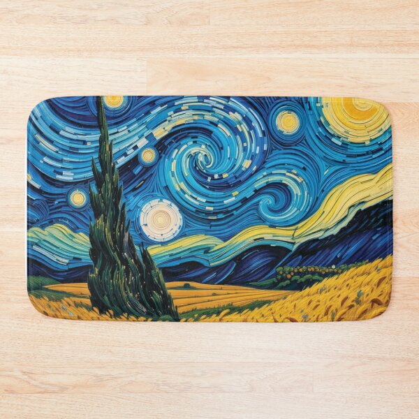 Item preview, Van Gogh Wheatfield Starry Night designed and sold by KhadijaBatool38.