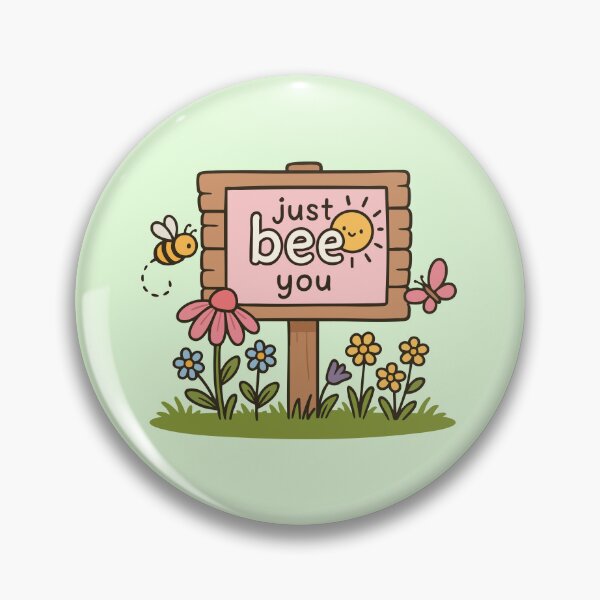 Artikelvorschau, Just Bee You Süßes Bienenschild | Positive motivierende Naturkunst entworfen und verkauft von graphicnew.