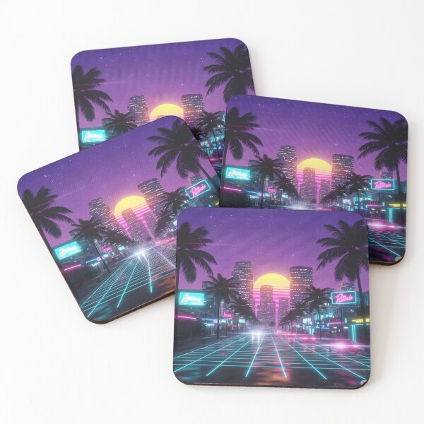 Item preview, Retro Miami Nights – Neon Palm Cityscape designed and sold by Cullinan Art.