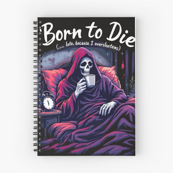 Item preview, Arafed skeleton in a bed with a cup of coffee designed and sold by cafegrafis.