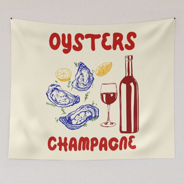Item preview, Oysters & Champagne Illustration designed and sold by MaiZephyr.