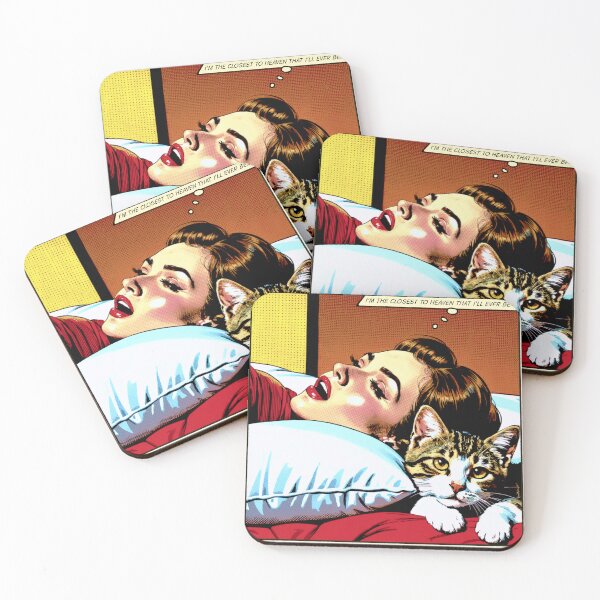 Item preview, 1960s Pastiche Cat Lovers Bedtime AI Pop Art "HEAVEN" designed and sold by NickWhittleArt.