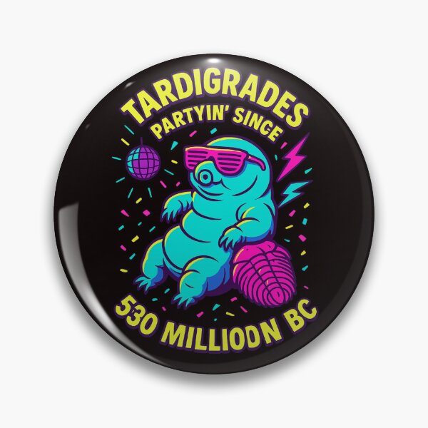 Item preview, Tardigrades Partyin’ Since 530 Million BC – Retro Neon Microbe Art designed and sold by FrameFlow.