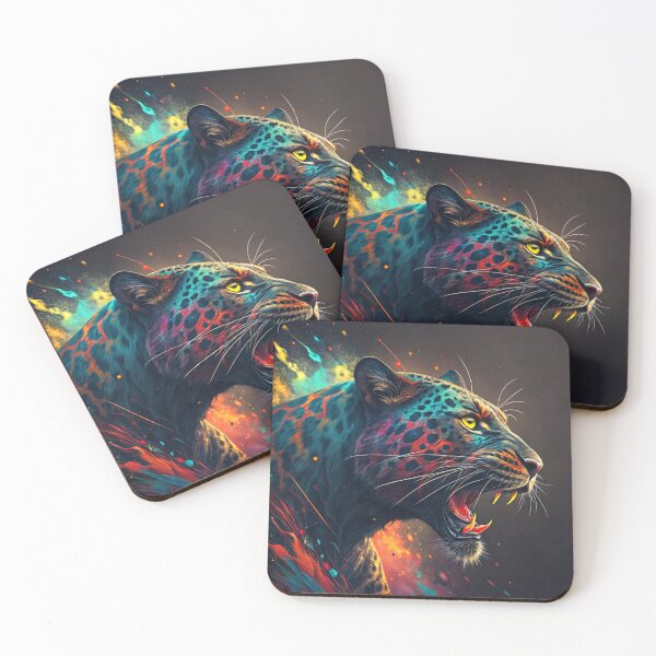 Item preview, Electric Cougar – Neon Wild Cat  designed and sold by ArtiQreate.