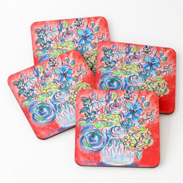 Item preview, Flower vase on red background designed and sold by Marzia-Giacobbe.