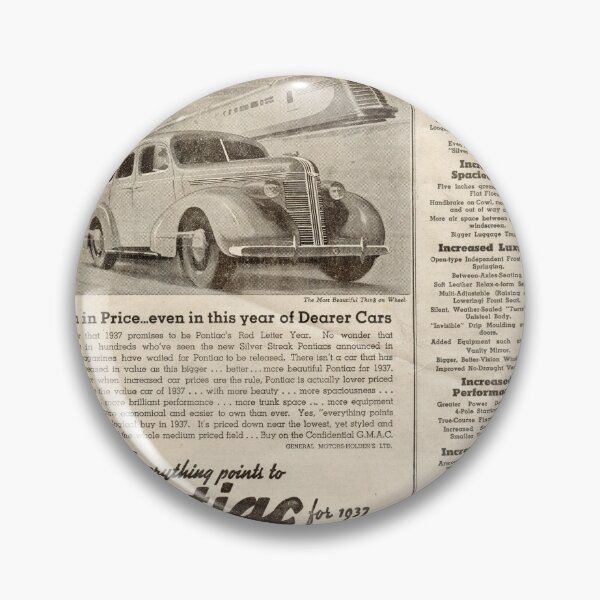 Item preview, 1937 Pontiac Silver Streak Vintage Advert -  Classic American Car Art Deco Era designed and sold by taspaul.