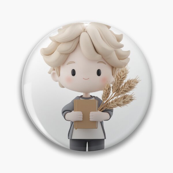 Item preview, Virgo Zodiac Chibi Boy with Wheat – Cute Kawaii Earth Sign Art designed and sold by GoldenChiArt.