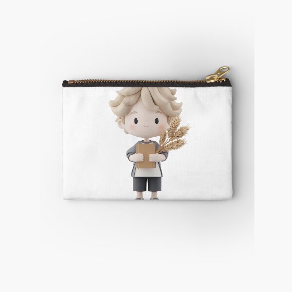 Item preview, Virgo Zodiac Chibi Boy with Wheat – Cute Kawaii Earth Sign Art designed and sold by GoldenChiArt.