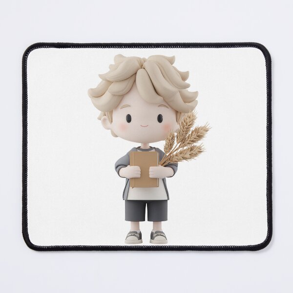 Item preview, Virgo Zodiac Chibi Boy with Wheat – Cute Kawaii Earth Sign Art designed and sold by GoldenChiArt.