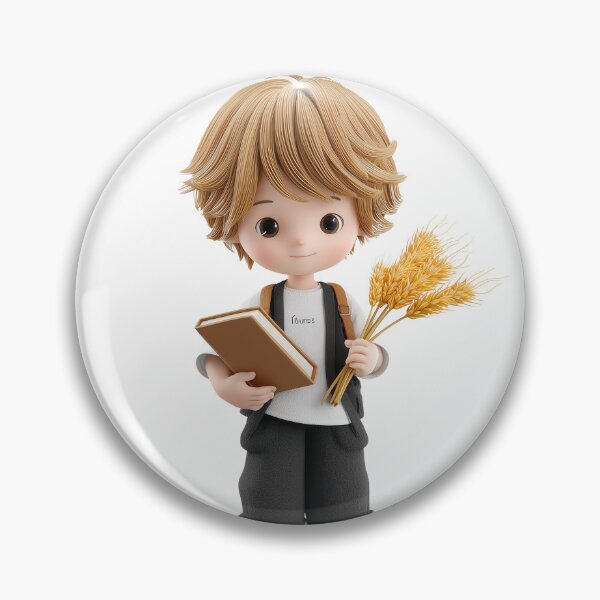 Item preview, Virgo Zodiac Chibi Boy with Wheat – Cute Kawaii Astrology Art designed and sold by GoldenChiArt.
