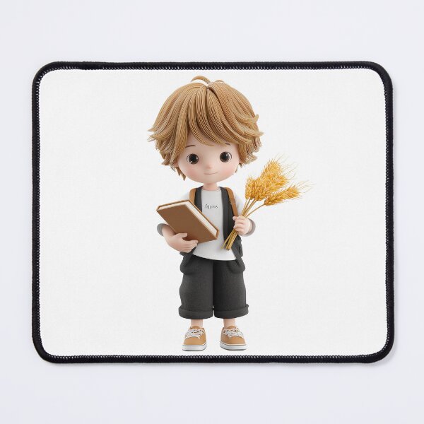Item preview, Virgo Zodiac Chibi Boy with Wheat – Cute Kawaii Astrology Art designed and sold by GoldenChiArt.