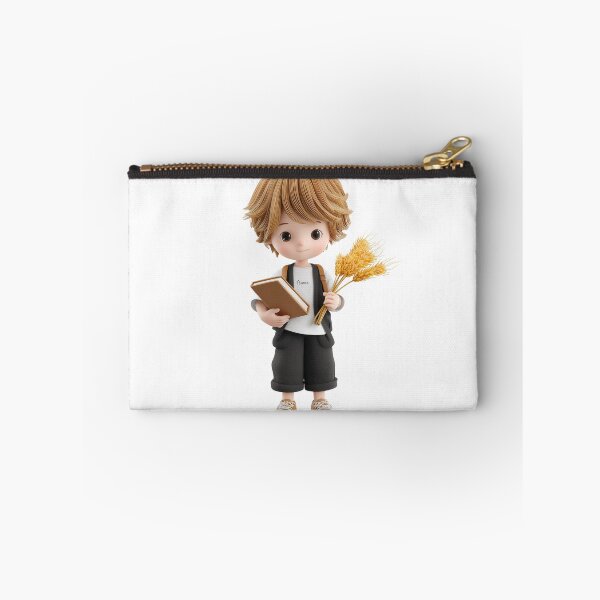 Item preview, Virgo Zodiac Chibi Boy with Wheat – Cute Kawaii Astrology Art designed and sold by GoldenChiArt.