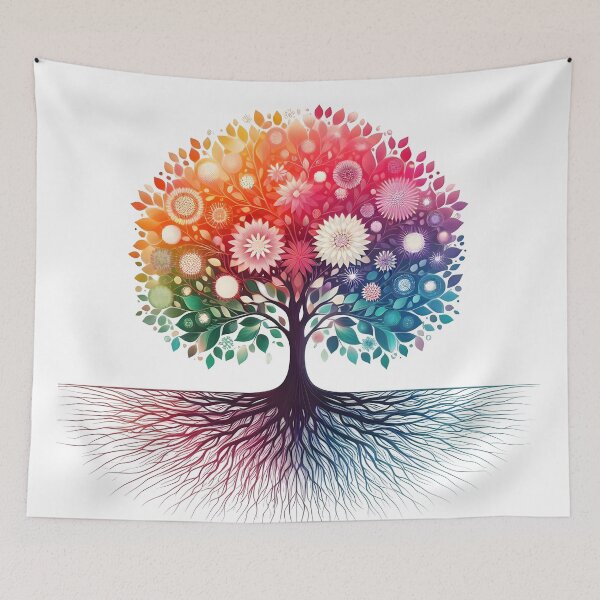 Item preview, banyan tree, tree, tropical, spring, rainbow, leaves designed and sold by TrueArtVibes.