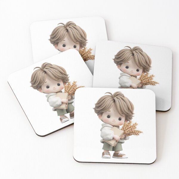 Item preview, Virgo Zodiac Chibi Boy with Wheat – Cute Astrology Art designed and sold by GoldenChiArt.