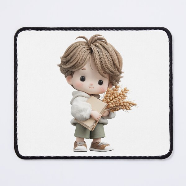 Item preview, Virgo Zodiac Chibi Boy with Wheat – Cute Astrology Art designed and sold by GoldenChiArt.
