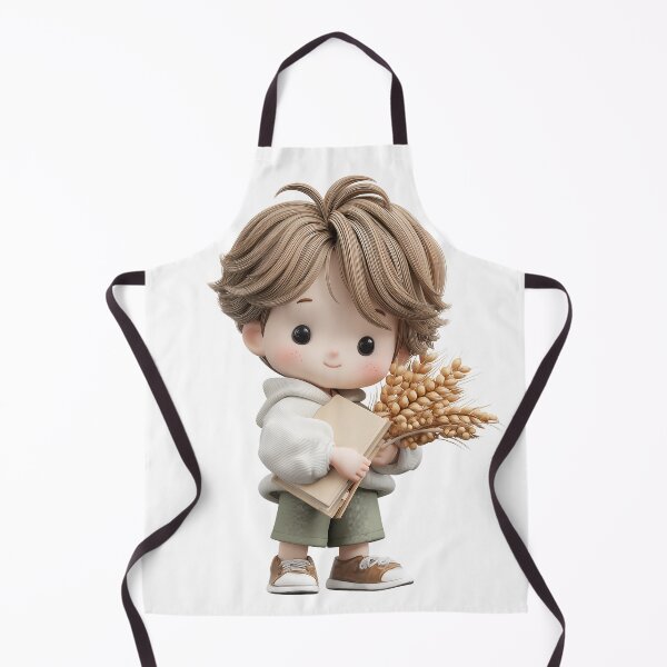 Item preview, Virgo Zodiac Chibi Boy with Wheat – Cute Astrology Art designed and sold by GoldenChiArt.