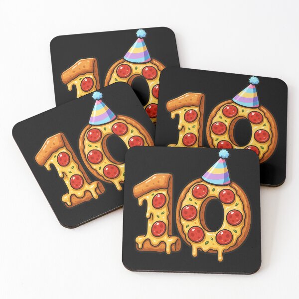 Item preview, Pizza 10th Birthday 10 Years Old Food Lover Happy Bday Men Women designed and sold by rafaeltto.