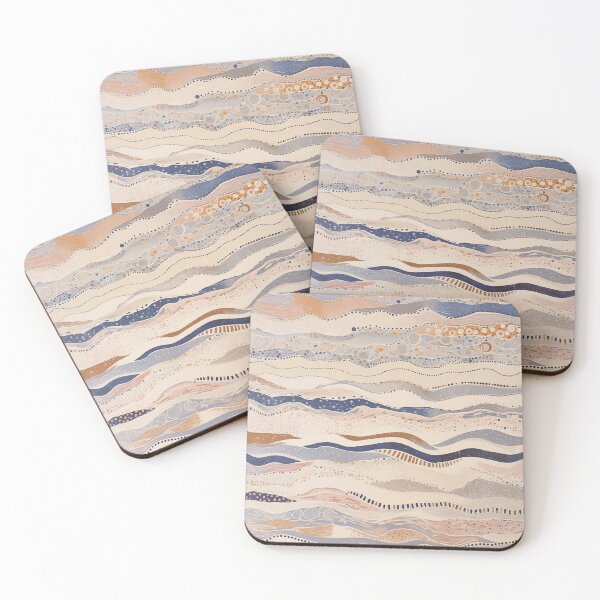 Item preview, Organic Earth Tones Abstract - Flowing Minimalist Pattern with Waves, Dots designed and sold by trajeado14.