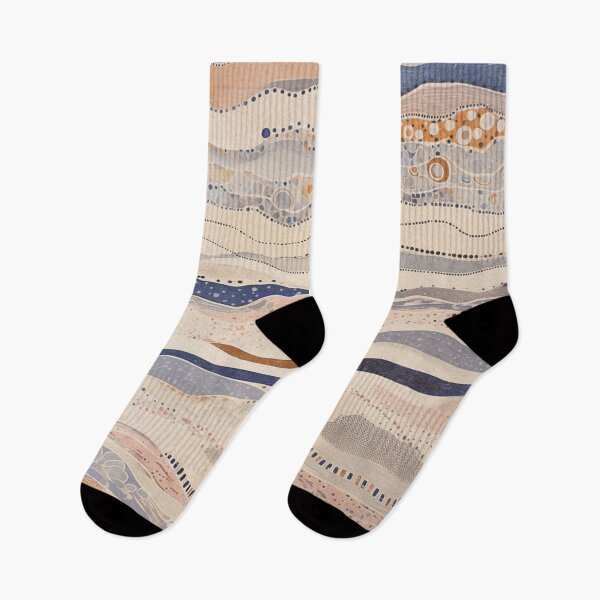 Item preview, Organic Earth Tones Abstract - Flowing Minimalist Pattern with Waves, Dots designed and sold by trajeado14.