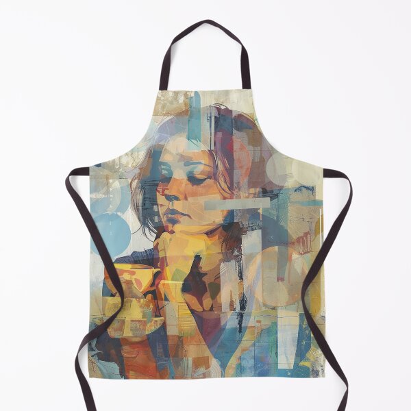 Item preview, Contemplative Woman with Coffee Collage designed and sold by AITuneSphere.