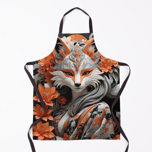 Item preview, Elegant Kitsune Mask | Japanese Fox Spirit & Floral Yokai Art designed and sold by WHITE FANGS.