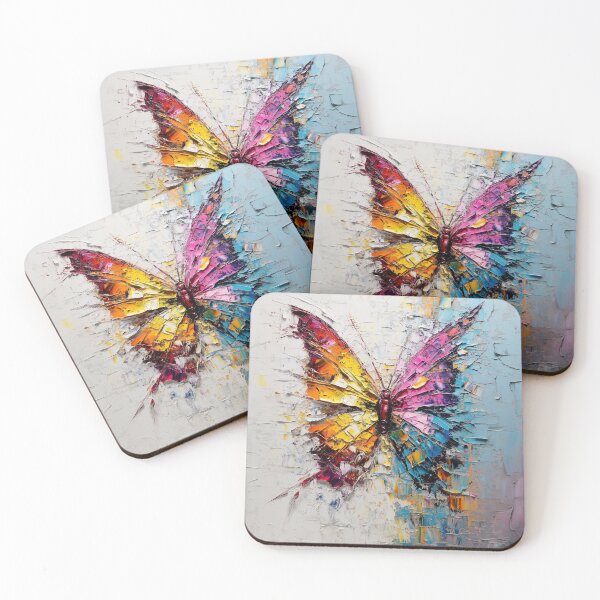 Item preview, “Chromatic Metamorphosis” – Textured Impasto Butterfly Art designed and sold by ReachForArt.