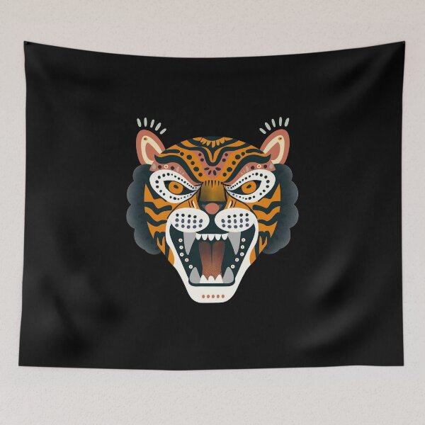 Item preview, Angry tiger head tattoo designed and sold by xiao xuans.