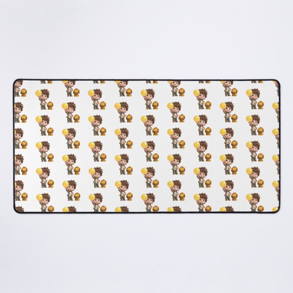 Item preview, Leo Chibi Boy with Lion – Adorable Zodiac Art for Kids designed and sold by GoldenChiArt.