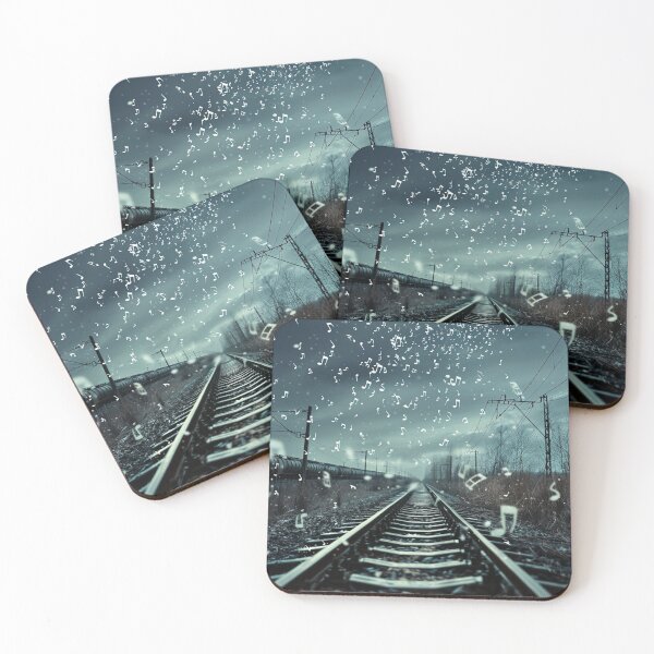 Item preview, Music Notes Over Railroad Journey designed and sold by AITuneSphere.