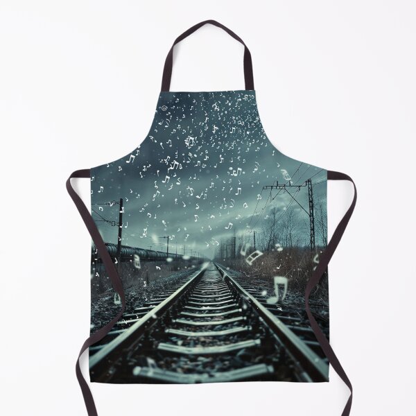 Item preview, Music Notes Over Railroad Journey designed and sold by AITuneSphere.