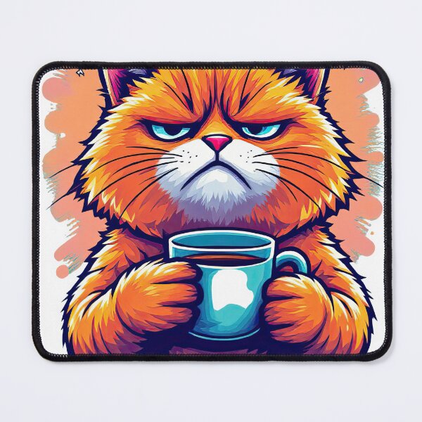 Item preview, A close up of a cat holding a cup of coffee designed and sold by cafegrafis.