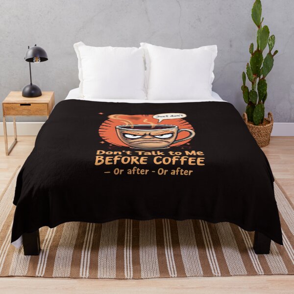 Item preview, Cartoon coffee cup with a caption saying don ' t talk to me before coffee or after coffee designed and sold by cafegrafis.