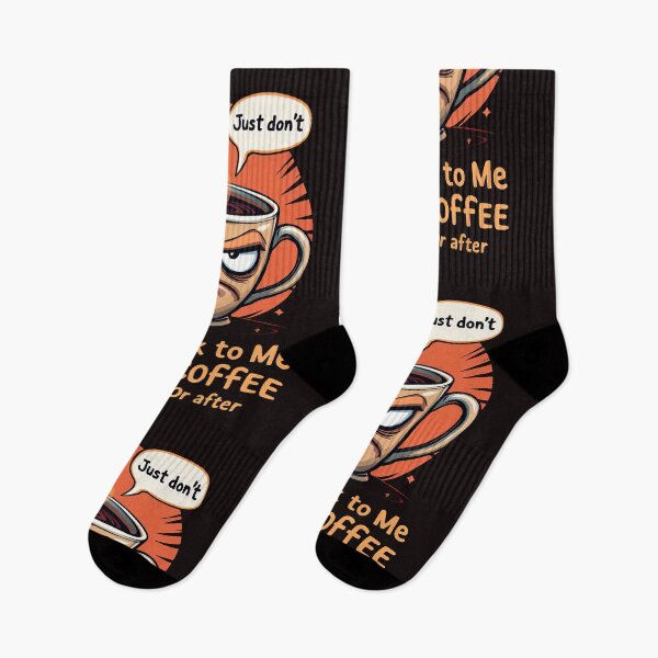 Item preview, Cartoon coffee cup with a caption saying don ' t talk to me before coffee or after coffee designed and sold by cafegrafis.