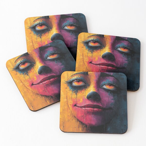 Item preview, Split Emotions Abstract Clown Face designed and sold by AITuneSphere.