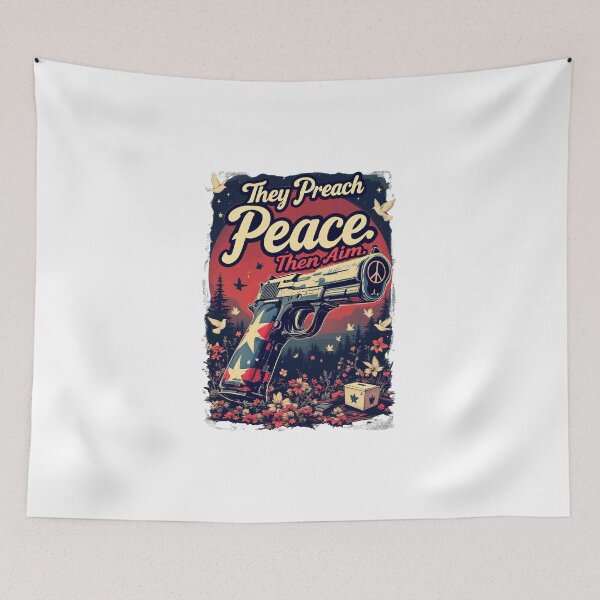 Item preview, There is a poster with a gun and a box in the background designed and sold by cafegrafis.