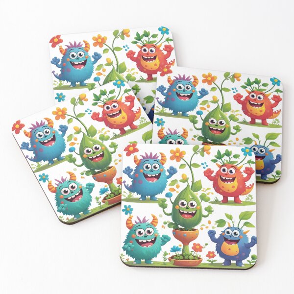 Item preview, "Happy Colorful Monsters in a Magical Garden" designed and sold by Mateusz Olczyk.