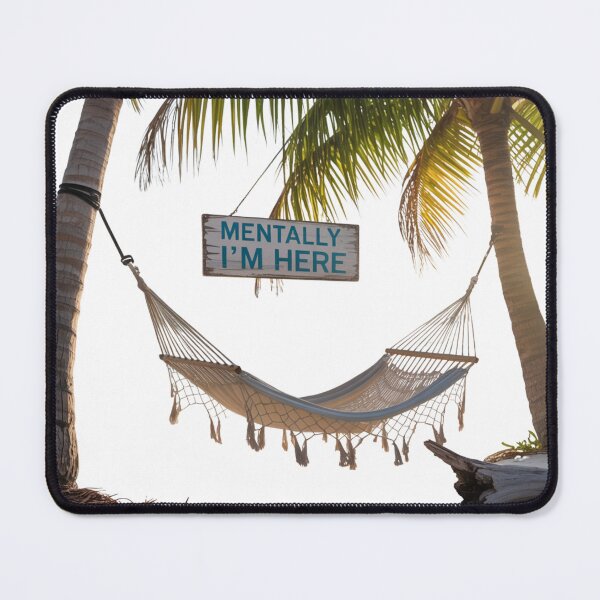 Item preview, Mentally I'm Here Sticker - Tropical Hammock Art designed and sold by Hasanify.