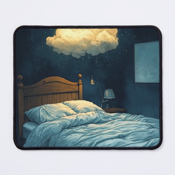 Item preview, Dreamy Bed with Glowing Cloud designed and sold by AITuneSphere.