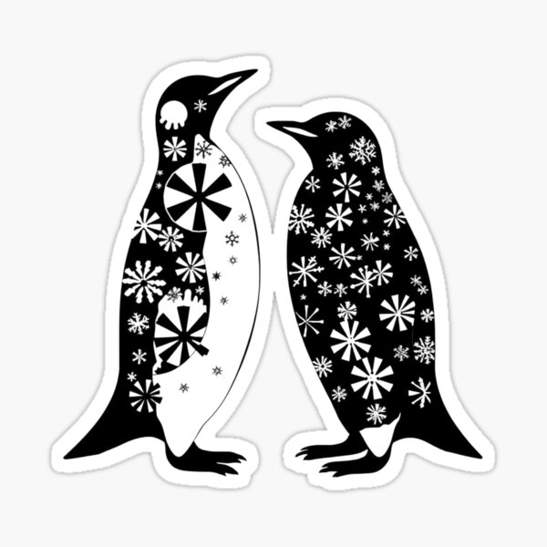 Item preview, Snowflake Penguin Silhouettes designed and sold by sharon1210.