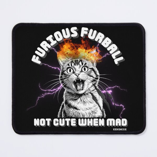 Item preview, "Furious Furball – Angry Cat on Fire!" designed and sold by KENGMODE.