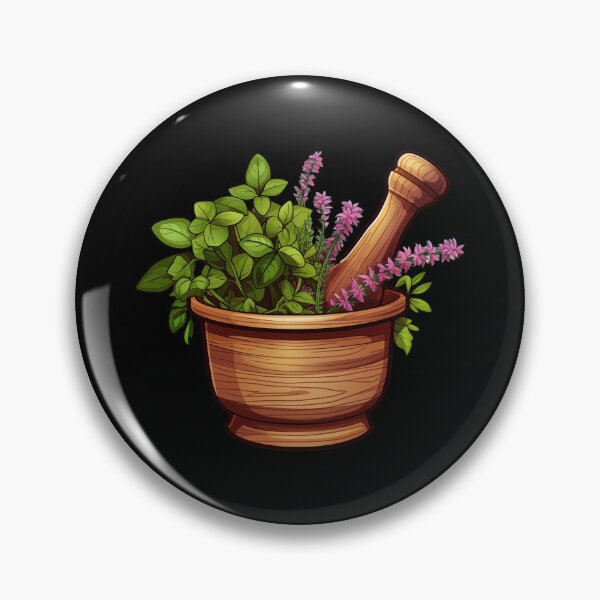 Item preview, Mortar With Basil Gifts For Herbalist designed and sold by ShadowOfNature.