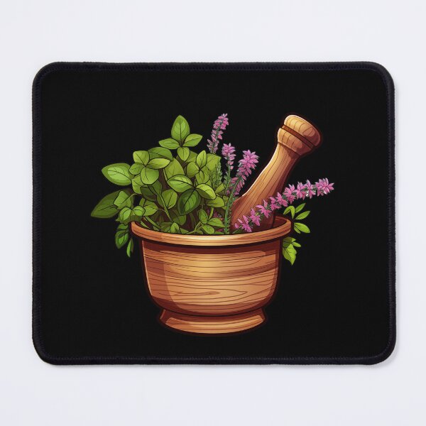 Item preview, Mortar With Basil Gifts For Herbalist designed and sold by ShadowOfNature.